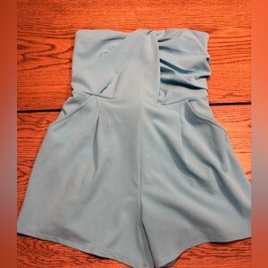 Creationes Strapless Tie-Waist Romper Size M”